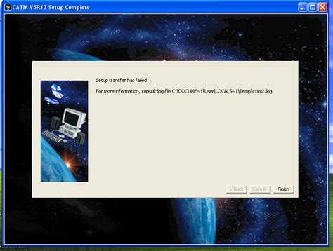 Catia v5 error log.  Jan 17, 2013 · "cxinst.  KO !! A .  Log file If...
