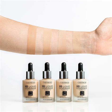 Catrice hd liquid coverage foundation. Catrice HD 040 Liquid Coverage Foundation 30 ml. Detailed Description: High but natural-looking coverage. Ultra-light, liquid texture. For a perfect complexion for up to 24 hours. Vegan, Perfume Free, Paraben Free, Oil Free, Gluten Free. Pack size: 30 ml. Quantity in pack: 