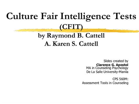 Cattell culture fair intelligence test manual. - Critical theory today a user friendly guide lois tyson.
