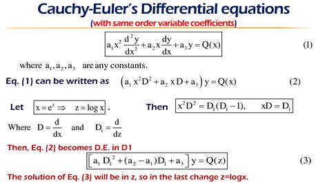 Cauchy Euler Method_diff Eqns Ordinary Differential Equation