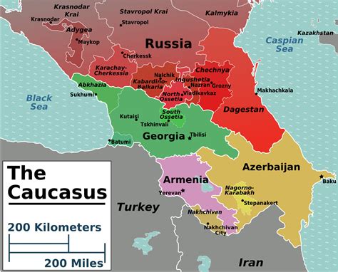 The Caucasus ( Caucasia) is a region betwe