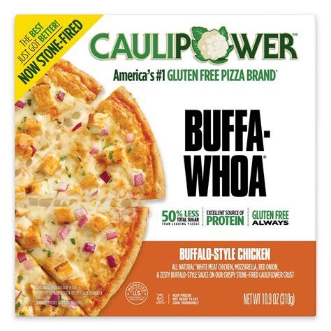 Caulipower pizza. CAULIPOWER® uses the POWER of veggies to reinvent the food we love. The BEST just got BETTER: America’s #1 cauliflower crust pizza is NOW STONE-FIRED and crispier than ever! Our Margherita Pizza is a nutritious spin on a classic fave, using our delicious crust that’s made with real cauliflower as the base, and topping it with vine-ripened ... 