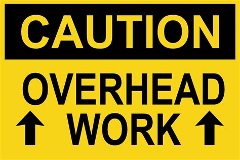 Caution overhead Work Sign - SafetyKore