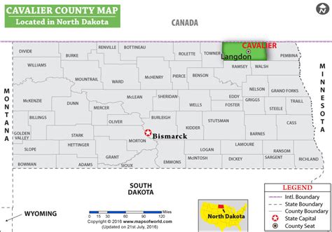 Cavalier County, North Dakota - Townships Map