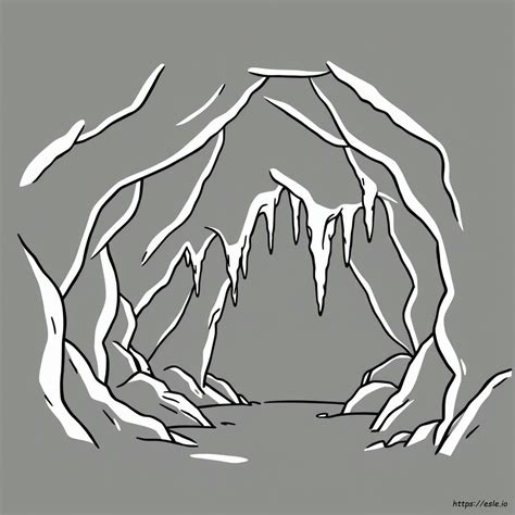 Cave Outline Coloring Pages For Caves