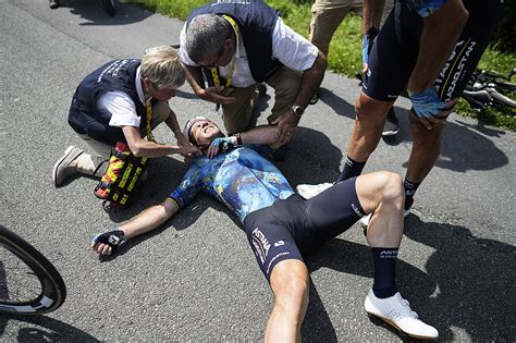 Cavendish crashes out of Tour de France in last attempt to take outright record for most stage wins
