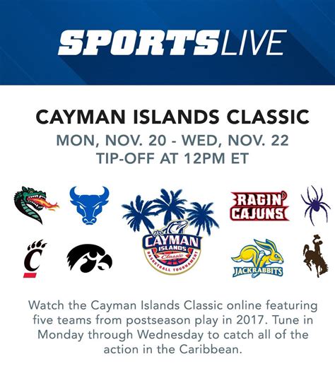 How to Watch: STREAMING: Watch the 2022 Cayman Islands Classic on FloHoops. SIGN UP HERE. On Your TV: Now Available on Roku, Fire TV, Chromecast & Apple TV. Cast: Cast to your smart TV including Vizio, Samsung and LG TVs. On The Go: Download the FloSports app on iOS or Android.. 