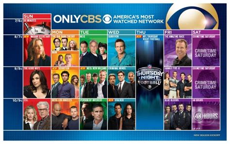 Check out CBS' winter schedule below. Sunday, 