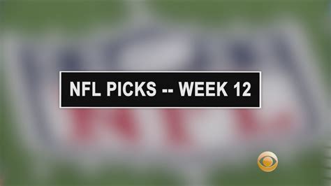 Cbs nfl picks week 12. Thanksgiving offered three juicy matchups to kick off Week 12, but we've still got a lot of intriguing matchups on the docket for this weekend. The Jets are starting Mike White in place of Zach ... 