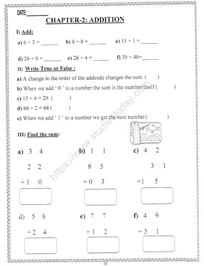 Cbse Class 2 Maths Worksheet