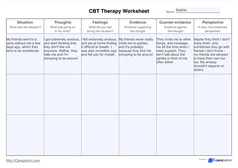 Cbt Action Plan Template