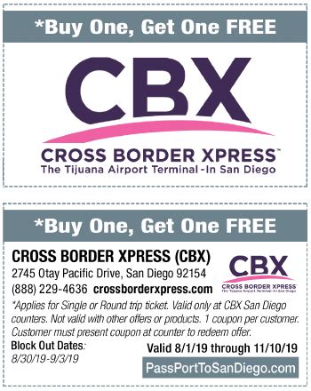 Getting back through the US-Mexico border from the Tijuana airport is very simple using the CBX bridge. 1. After you land back in Tijuana, collect your checked bags (if applicable) at baggage claim, then follow signs for the Cross Border Express. 2. Scan your return ticket for the CBX to go through the turnstiles.. 