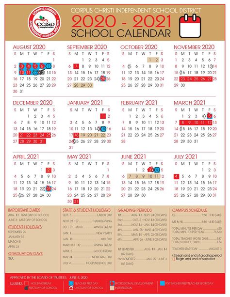 This Copperas Cove Independent School District calendar 2024-2025