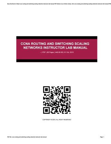 Ccna routing and switching scaling networks instructor lab manual. - Comision de asuntos hispanos de oregon =.