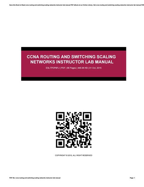 Ccna scaling networks instructor lab manual answer. - Ge alarm clock radio manual 7 4837b.