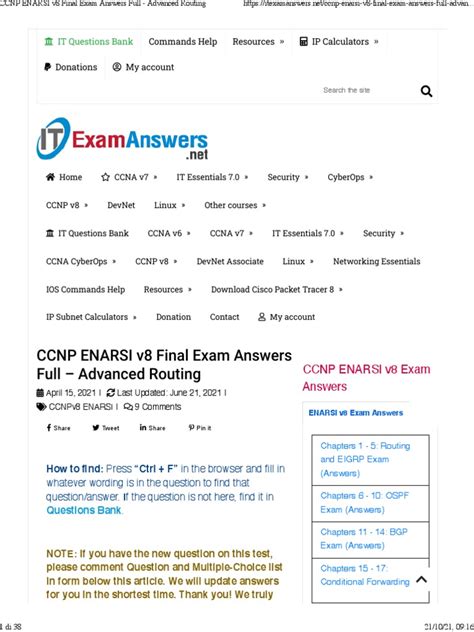 Ccnp 1 Final Exam Answers