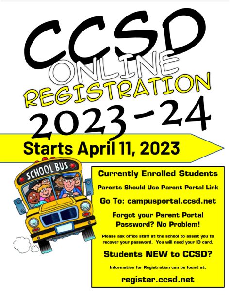 Ccsd online registration. The Online Registration System will be available in English & Spanish starting April 11, 2023. The school year will open with students attending full-time face-to-face five days a week at all schools. 