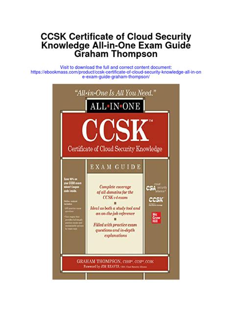 Read Ccsk Certificate Of Cloud Security Knowledge Allinone Exam Guide By Graham Thompson