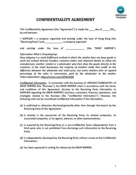 Cda Agreement Template DocTemplates
