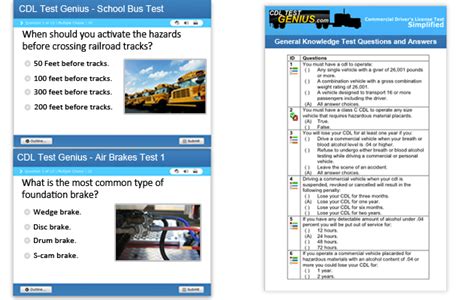 With the help of a Study Guide or Practice Test you’ll pass your CDL exam on your first attempt guaranteed, or you’ll get a complete refund with no questions asked. Let’s face it, studying your state’s entire CDL driver manual isn’t very practical. These online printable study guides and practice tests feature questions and answers .... 