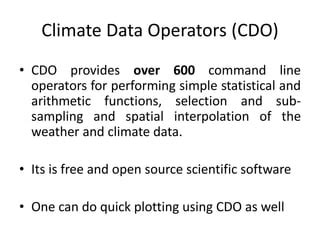 Cdo pdf.  CDO is a collection of command line Operators to manipulate and analyse Clima...