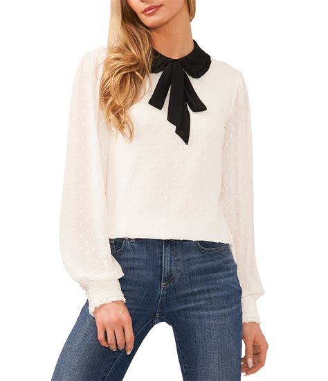 CeCe Peter Pan Collar Long Sleeve Floral Top