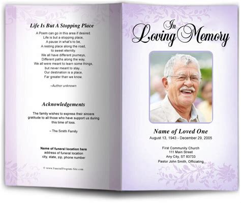 Ceasar Funeral Program Template Funeral program template free
