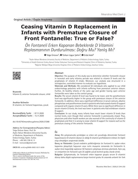 Ceasing Vitamin D Replacement in Infants with.