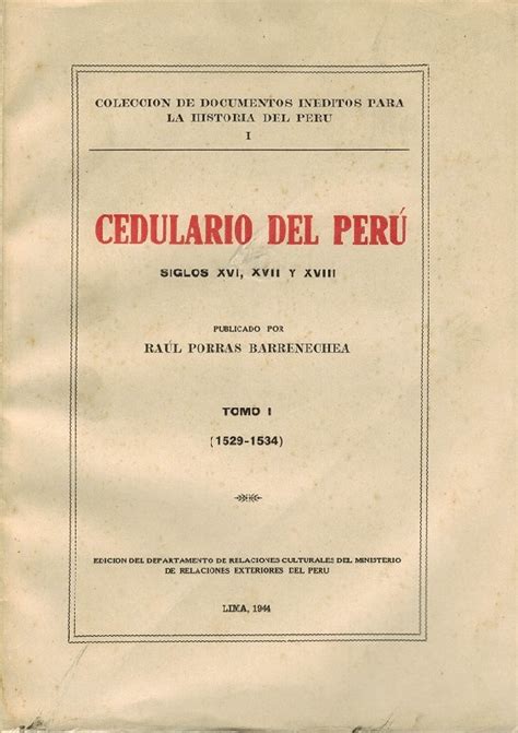 Cedulario del perú, siglos 16, 17 y 18, publicado por raúl porras barrenechea. - Isles of islay jura and colonsay map guide to eight.