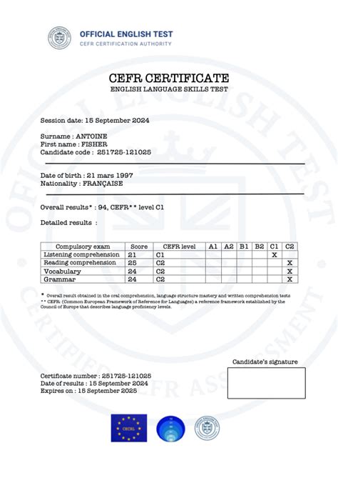 Cefr test.  Importantly, each certificate must The British Council has pr...