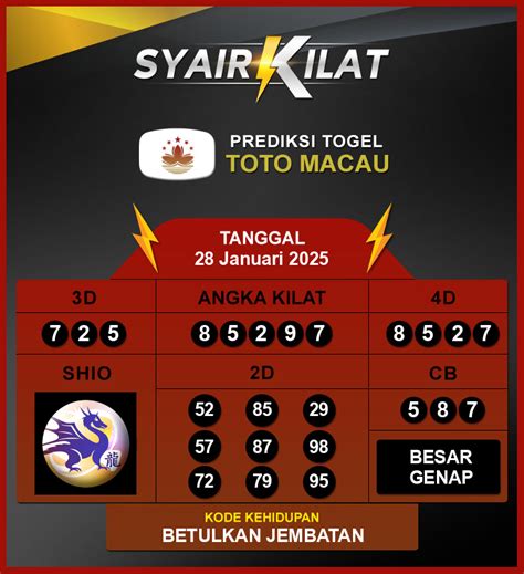 Cek togel macau hari ini 2021 hari ini keluar berapa angka.