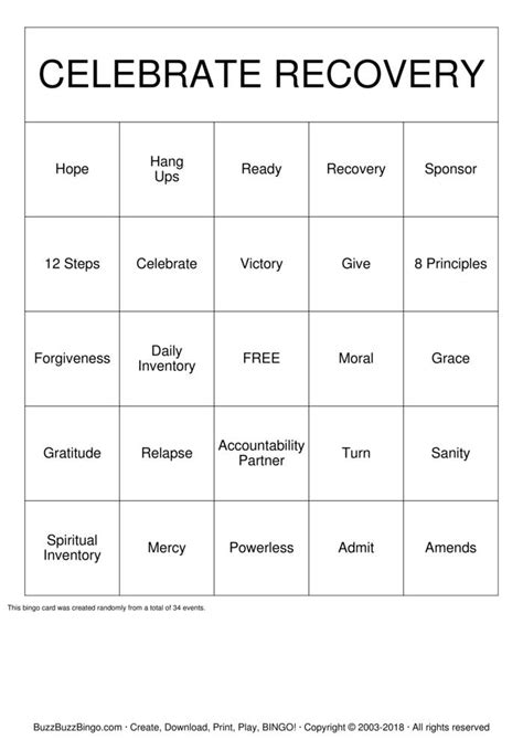 Celebrate Recovery Lesson Worksheet