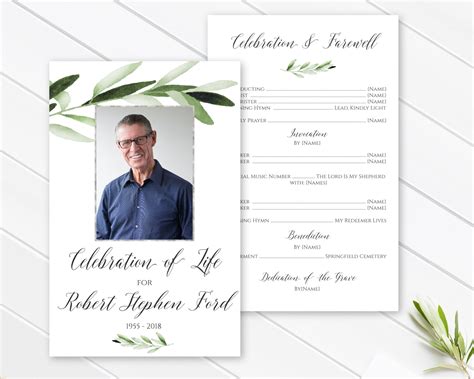 Celebration Of Life Program Template