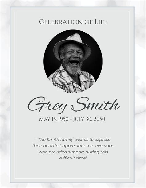 Celebration Of Life Program Template Download Collection