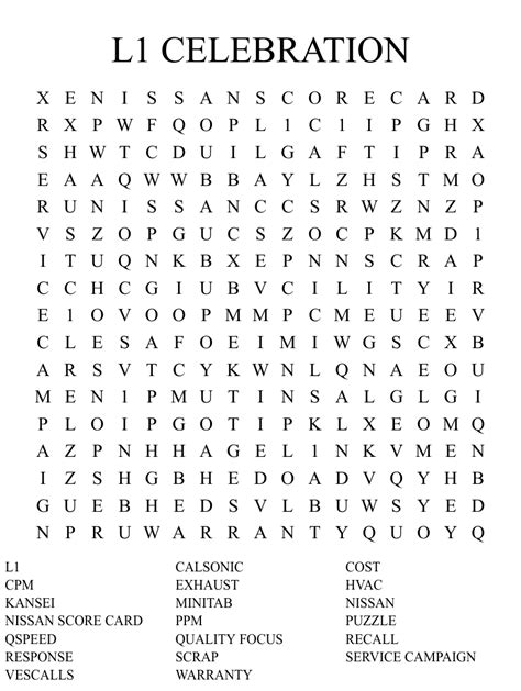 Celebration Word Search WordMint