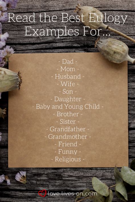 Celebration of life eulogy examples.  Read 30+ Best Eulogy Examples.  Learn how to write an e...