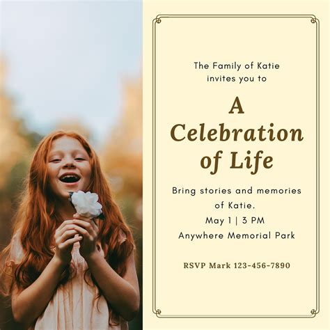 5 Celebration of Life Invitation Wording Ideas and Examples. “In loving memory of [Name], we invite you to celebrate their life and legacy on [Date] at [Time] at [Location]. Please join us as we honor the memories and cherish the moments we shared together.”. “As we say goodbye to our beloved [Name], we invite you to come together to ...