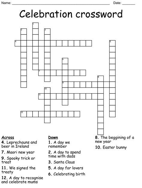 All crossword answers for CELEBRATION with 5