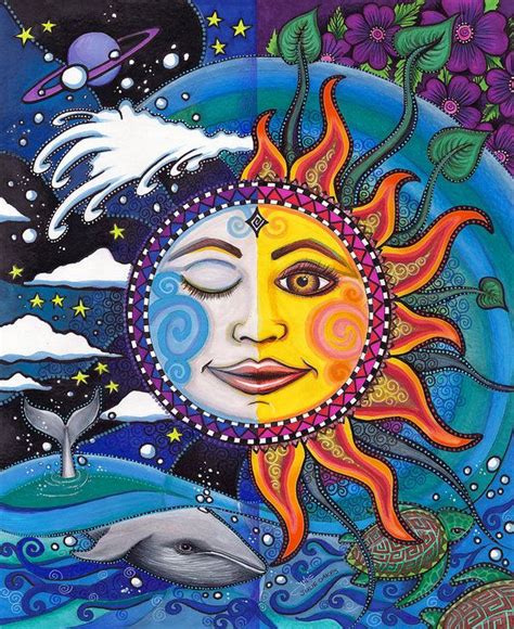 Celestial Art Print by Julie Oakes in 2021 Hippie painting, Moon art