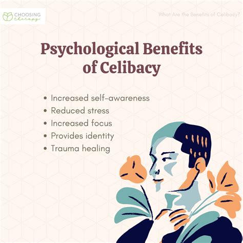 Celibacy benefits. Members of the NoFap community have reported experiencing a number of mental benefits, including: increased happiness. boosted confidence. increased motivation and willpower. lower levels of ... 
