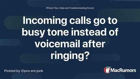 If callers are not getting your voicemail greeting and are unable to leave you a voicemail - callers are getting a busy signal instead, you should call AT&T technical support about this. Reply Helpful (1) of 1 Gives busy signal rather than voicemail Welcome to Apple Support Community. 