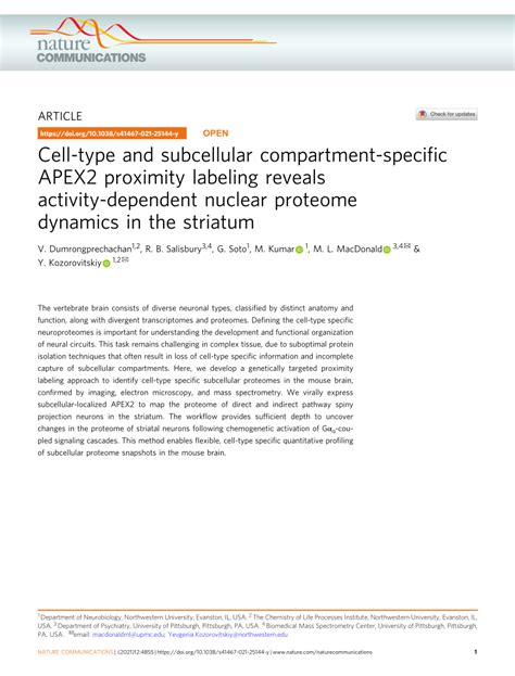 Cell-type and subcellular compartment-specific APEX2 proximity labeling …