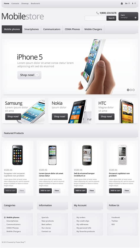 Cellular Phones Website Template Web Design Templates, Website