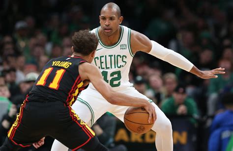 Celtics’ Al Horford reacts to blocking shot into son Ean’s lap during win over Hawks