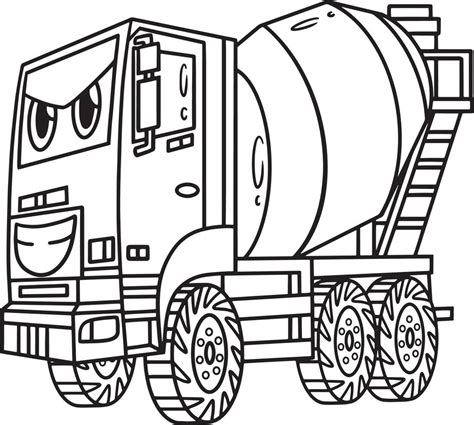 Cement Mixer Coloring Page
