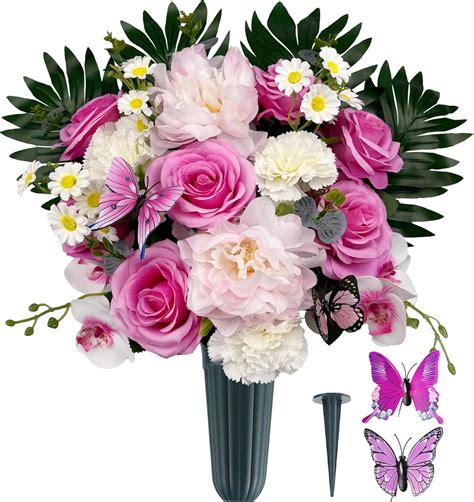 Cemetery flowers for vase.  Amazon.  provides quality silk cemetery flowers and Symp...