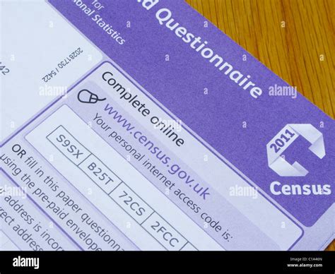 Census form 2011 UK england britain Stock Photo Alamy