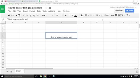 Center text in Google Sheets YouTube