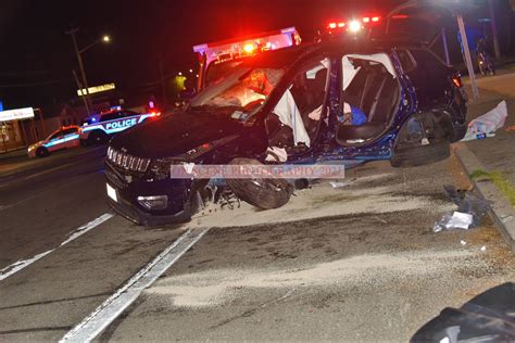 Centereach car crash. A Suffolk County police officer and another driver were injured in a crash that involved the officer's police car and a passenger vehicle at 11:11 p.m. Monday near Route 25 and County Nichols Road ... 