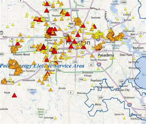 Outage circles represent estimated locations for outages and